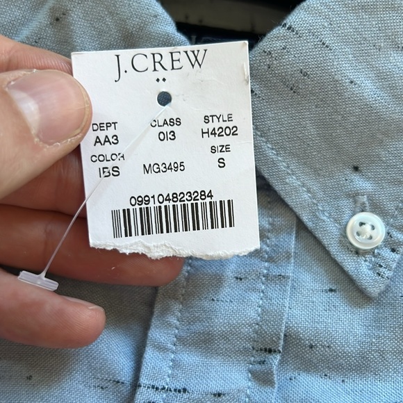 New with tags, J. Crew factory Marled Cotton Shirt sz Small in Ice blue - Picture 2 of 6